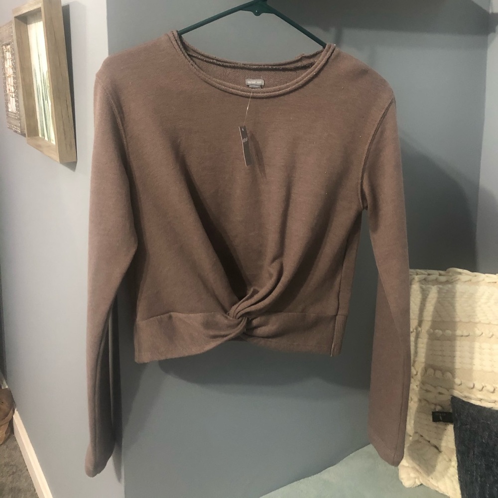Cropped aerie sweatshirt with tie